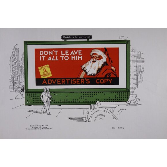 Vintage advertisement test print page Santa Claus, Christmas time mail ad - Picture 4 of 4